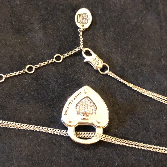 VINTAGE 2000 JUICY COUTURE SILVER HEART KEY PADLOCK PENDANT NECKLACE . - Picture 8 of 10